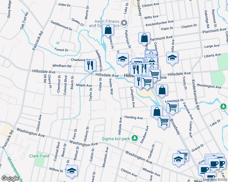 map of restaurants, bars, coffee shops, grocery stores, and more near 82 Yesler Way in Hillsdale