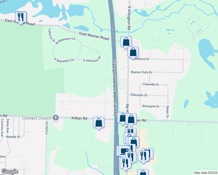 map of restaurants, bars, coffee shops, grocery stores, and more near 811 Chenoweth Drive in Akron