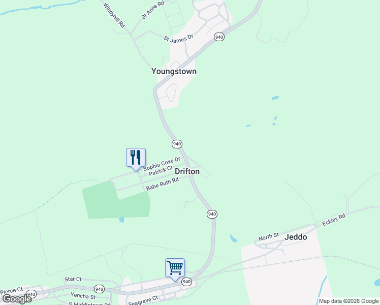 map of restaurants, bars, coffee shops, grocery stores, and more near 64-110 Slope Street in Freeland