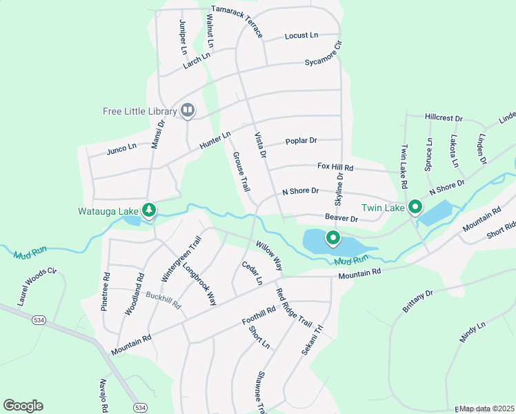 map of restaurants, bars, coffee shops, grocery stores, and more near 32 Grouse Trail in Albrightsville