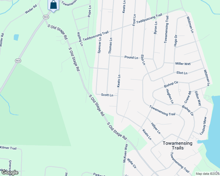 map of restaurants, bars, coffee shops, grocery stores, and more near 12 Thomas Lane in ALBRIGHTSVLLE