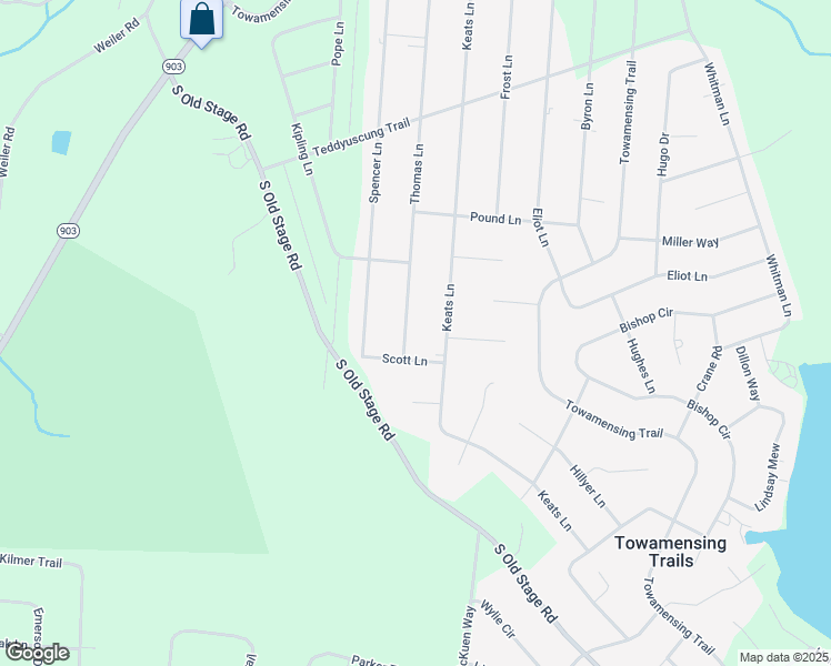 map of restaurants, bars, coffee shops, grocery stores, and more near 12 Thomas Lane in ALBRIGHTSVLLE