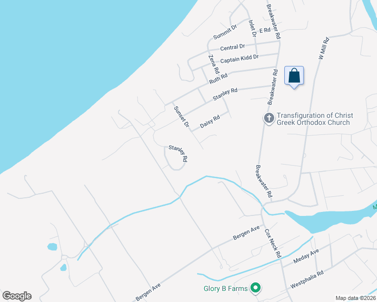 map of restaurants, bars, coffee shops, grocery stores, and more near 4200 Stanley Road in Mattituck