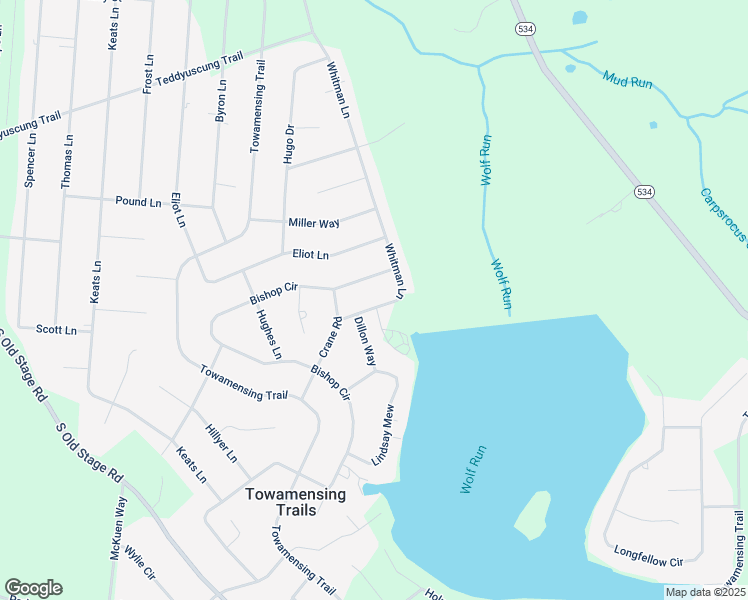 map of restaurants, bars, coffee shops, grocery stores, and more near 19 Whitman Lane in Albrightsville