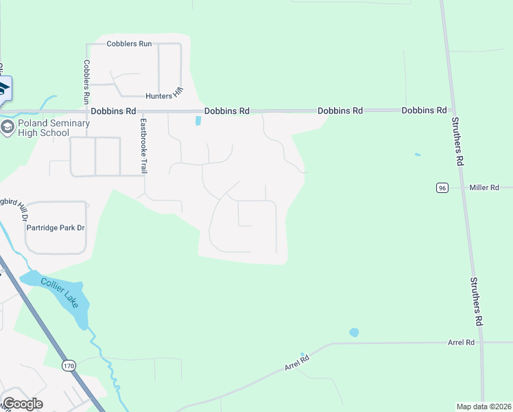 map of restaurants, bars, coffee shops, grocery stores, and more near 4007 Vía Cassia in Youngstown