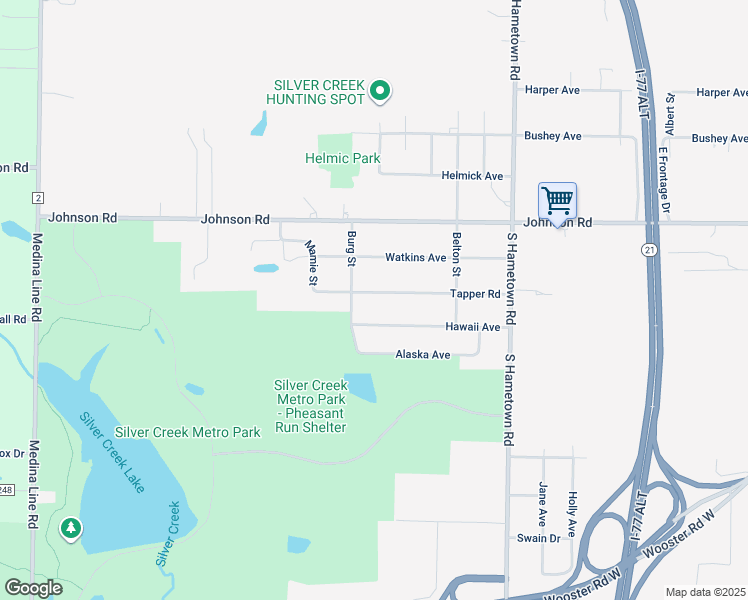 map of restaurants, bars, coffee shops, grocery stores, and more near 4214 Tapper Road in Norton