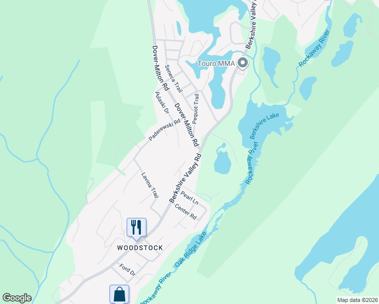 map of restaurants, bars, coffee shops, grocery stores, and more near 5 Dover-Milton Road in Jefferson