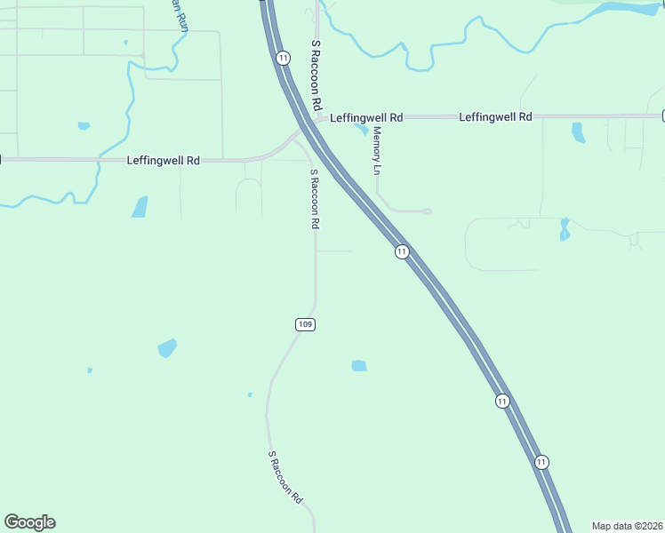 map of restaurants, bars, coffee shops, grocery stores, and more near 8075 South Raccoon Road in Canfield