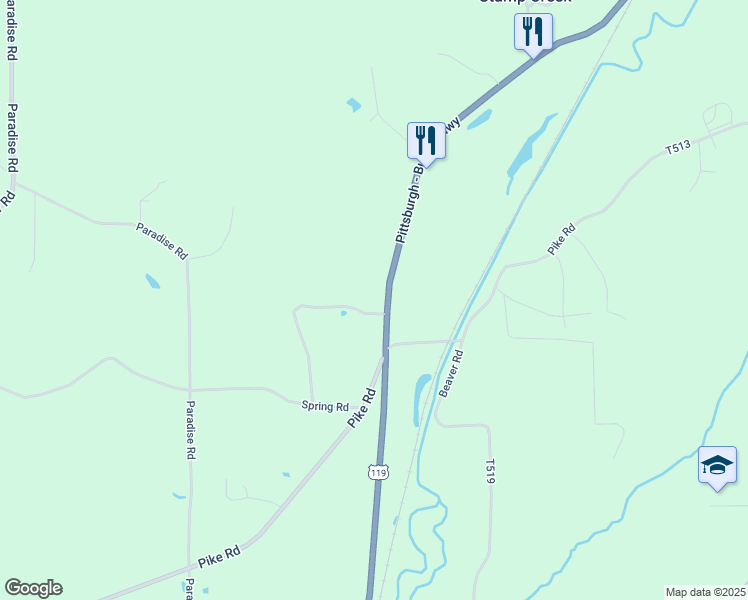 map of restaurants, bars, coffee shops, grocery stores, and more near 5793 U.S. 119 in Punxsutawney