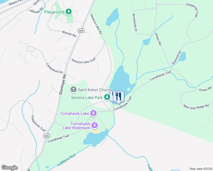 map of restaurants, bars, coffee shops, grocery stores, and more near 127 Seneca Lake Road in Sparta