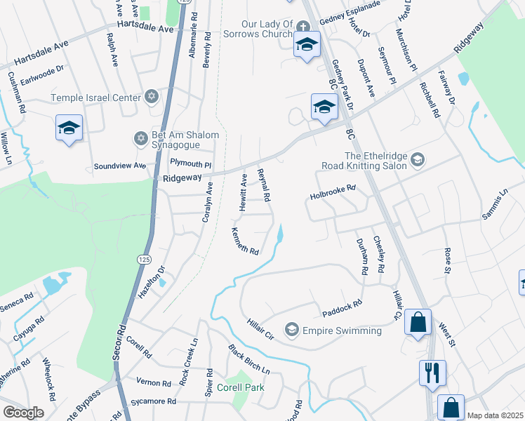 map of restaurants, bars, coffee shops, grocery stores, and more near 4 Susan Court in White Plains