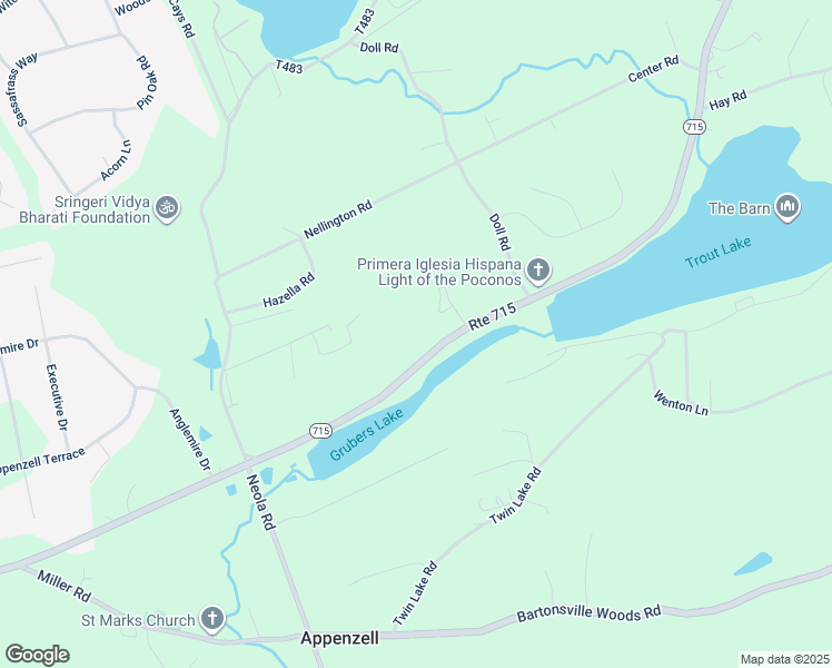 map of restaurants, bars, coffee shops, grocery stores, and more near 1829 Route 715 in Stroudsburg