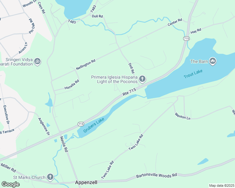 map of restaurants, bars, coffee shops, grocery stores, and more near 107 Black Bear Lane in Stroudsburg