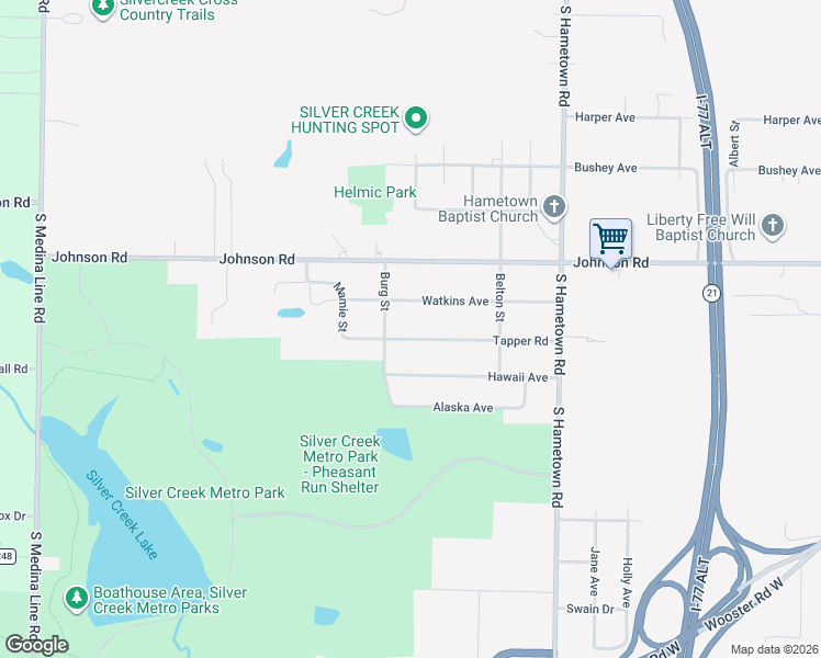 map of restaurants, bars, coffee shops, grocery stores, and more near 4214 Watkins Avenue in Norton