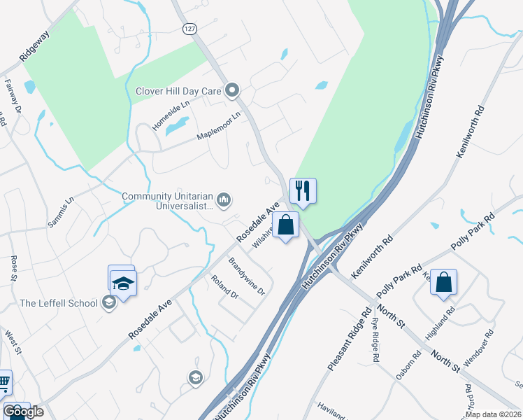 map of restaurants, bars, coffee shops, grocery stores, and more near 488 Rosedale Avenue in White Plains