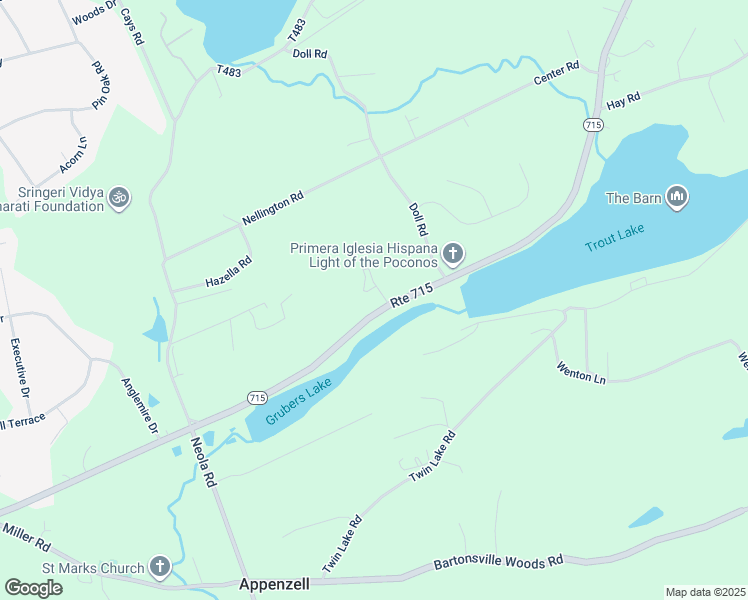 map of restaurants, bars, coffee shops, grocery stores, and more near 107 Black Bear Lane in Stroudsburg