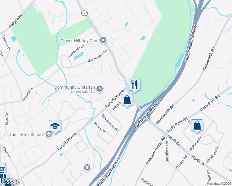 map of restaurants, bars, coffee shops, grocery stores, and more near 488 Rosedale Avenue in White Plains