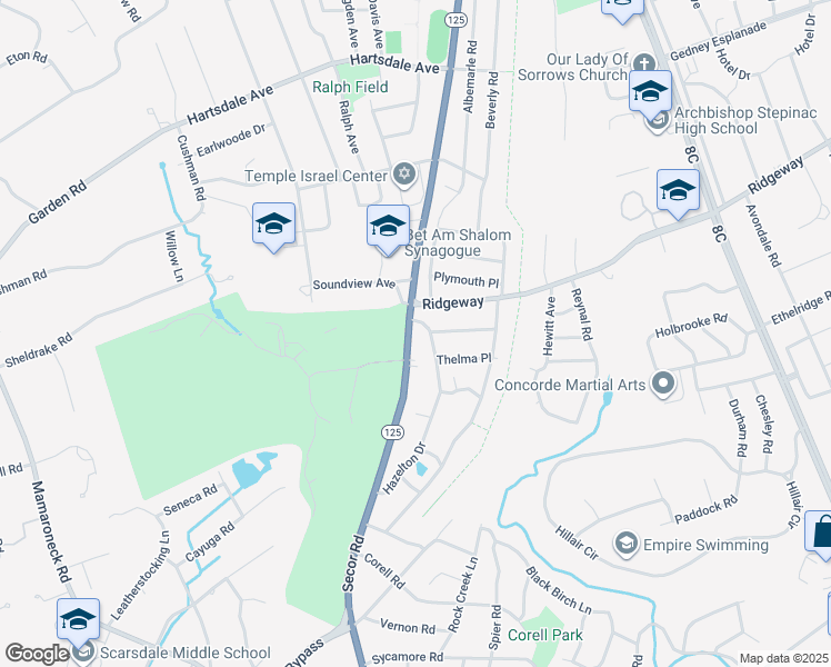 map of restaurants, bars, coffee shops, grocery stores, and more near 353 Old Mamaroneck Road in White Plains