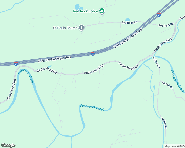 map of restaurants, bars, coffee shops, grocery stores, and more near 520 Cedar Head Road in Sugarloaf