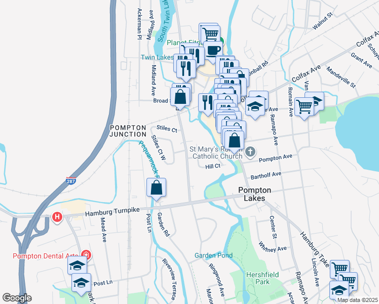 map of restaurants, bars, coffee shops, grocery stores, and more near 769 Ringwood Avenue in Pompton Lakes