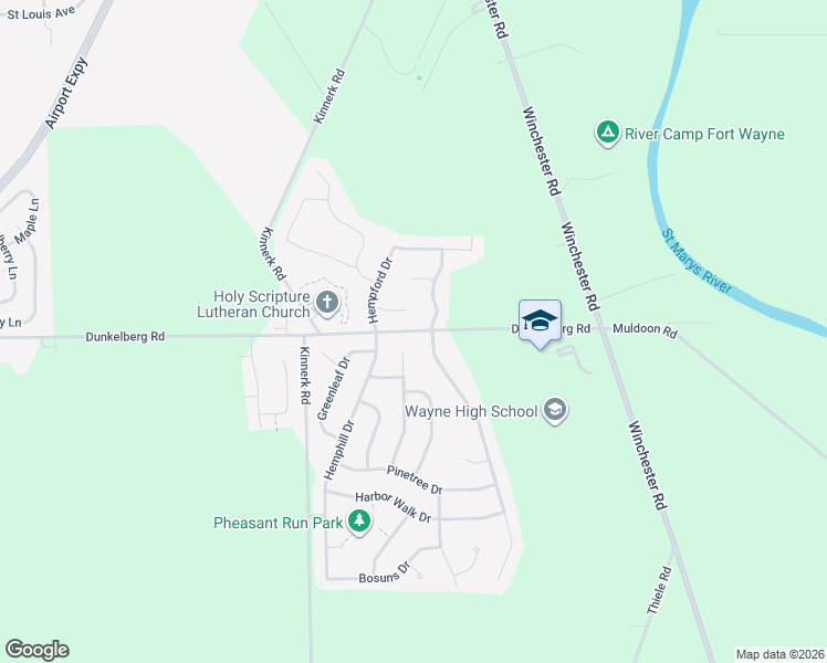map of restaurants, bars, coffee shops, grocery stores, and more near 666 Dunkelberg Road in Fort Wayne