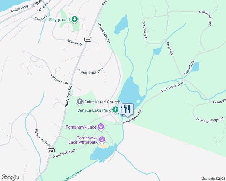 map of restaurants, bars, coffee shops, grocery stores, and more near 110 Seneca Lake Road in Sparta