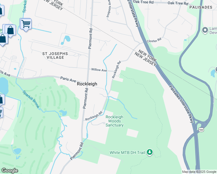 map of restaurants, bars, coffee shops, grocery stores, and more near 19 Rockleigh Road in Rockleigh