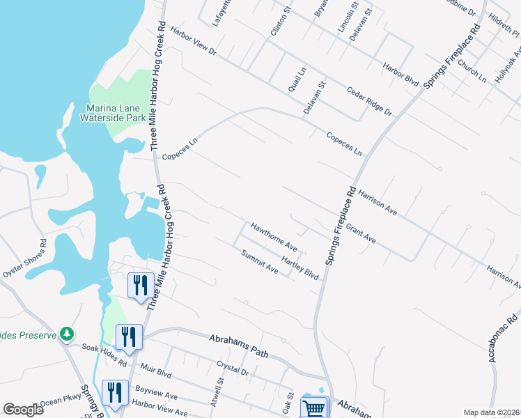 map of restaurants, bars, coffee shops, grocery stores, and more near 455 Springs Fireplace Road in East Hampton