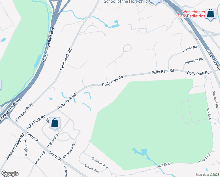 map of restaurants, bars, coffee shops, grocery stores, and more near 205 Polly Park Road in Rye