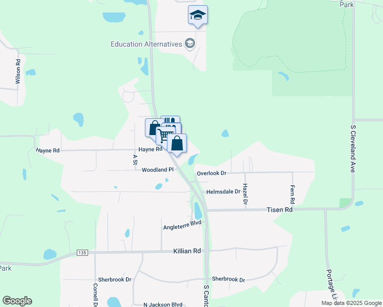 map of restaurants, bars, coffee shops, grocery stores, and more near 1767 Garden Place in Akron