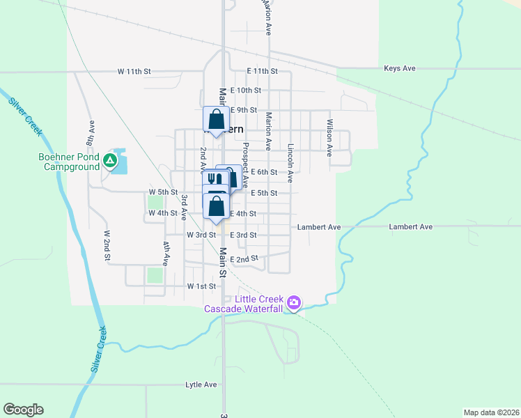 map of restaurants, bars, coffee shops, grocery stores, and more near 207 East 4th Street in Malvern