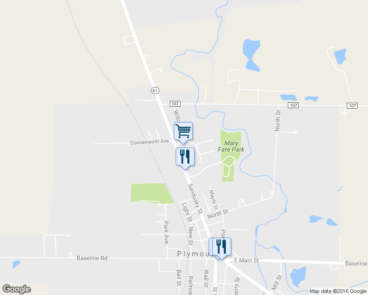 map of restaurants, bars, coffee shops, grocery stores, and more near 262 Sandusky Street in Plymouth