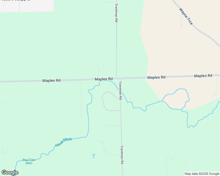 map of restaurants, bars, coffee shops, grocery stores, and more near 4715 Merriam Creek Drive in Fort Wayne