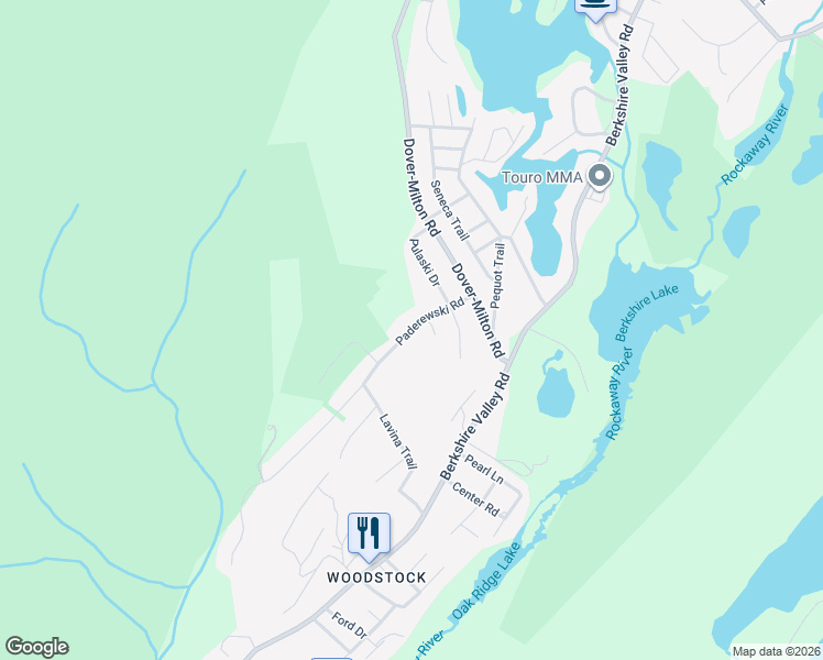 map of restaurants, bars, coffee shops, grocery stores, and more near 13 Paderewski Road in Jefferson