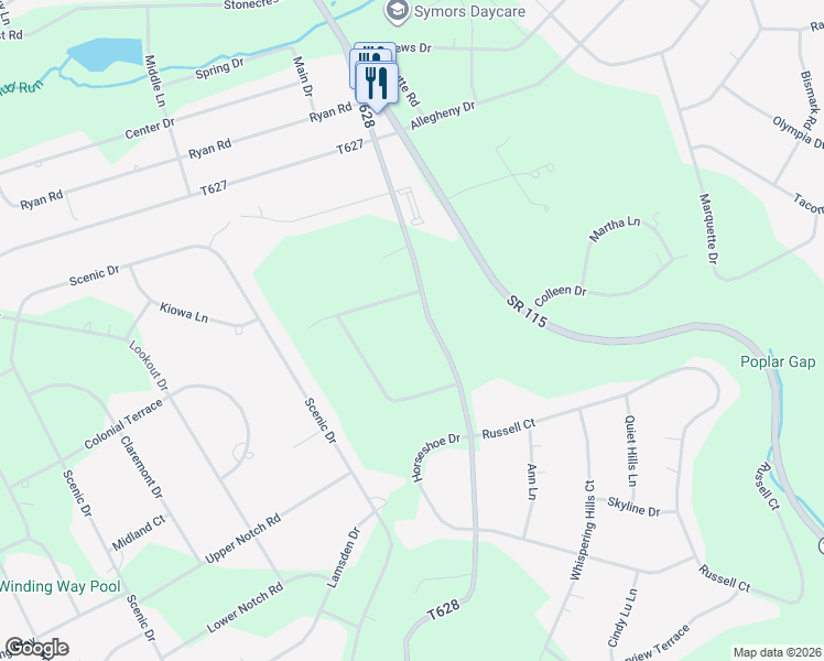 map of restaurants, bars, coffee shops, grocery stores, and more near State Highway 3007 in Effort