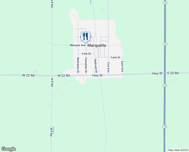 map of restaurants, bars, coffee shops, grocery stores, and more near 76 Avon Street in Marquette