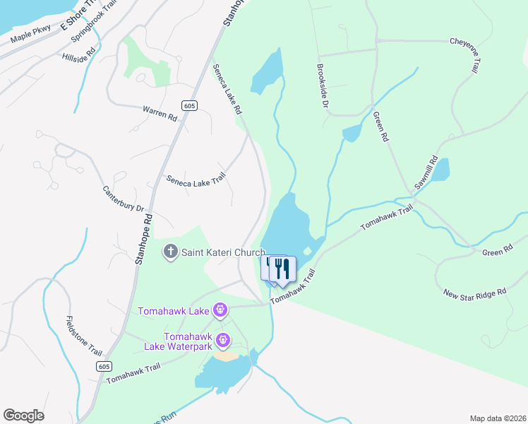map of restaurants, bars, coffee shops, grocery stores, and more near 103 Seneca Lake Road in Sparta