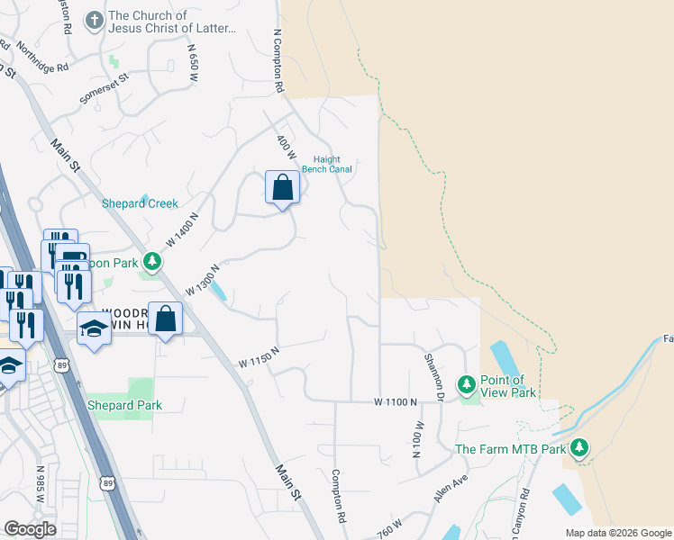 map of restaurants, bars, coffee shops, grocery stores, and more near 1446 Alice Lane in Farmington