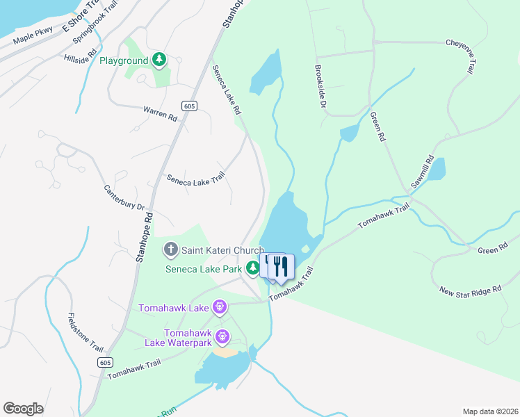 map of restaurants, bars, coffee shops, grocery stores, and more near 103 Seneca Lake Road in Sparta