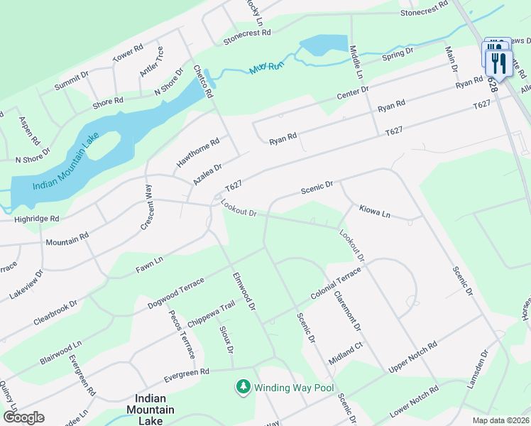 map of restaurants, bars, coffee shops, grocery stores, and more near 1226 Indian Mountain Lks in Monroe