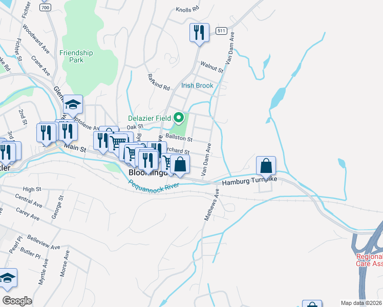 map of restaurants, bars, coffee shops, grocery stores, and more near 15 Ballston Street in Bloomingdale