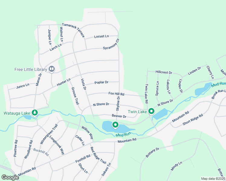 map of restaurants, bars, coffee shops, grocery stores, and more near 39 Fox Hill Road in Albrightsville