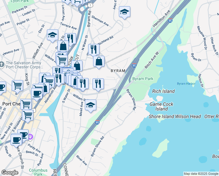map of restaurants, bars, coffee shops, grocery stores, and more near 40 Talbot Lane in Greenwich