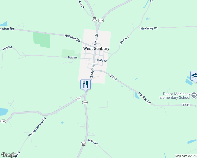 map of restaurants, bars, coffee shops, grocery stores, and more near 200 Hooker Road in West Sunbury