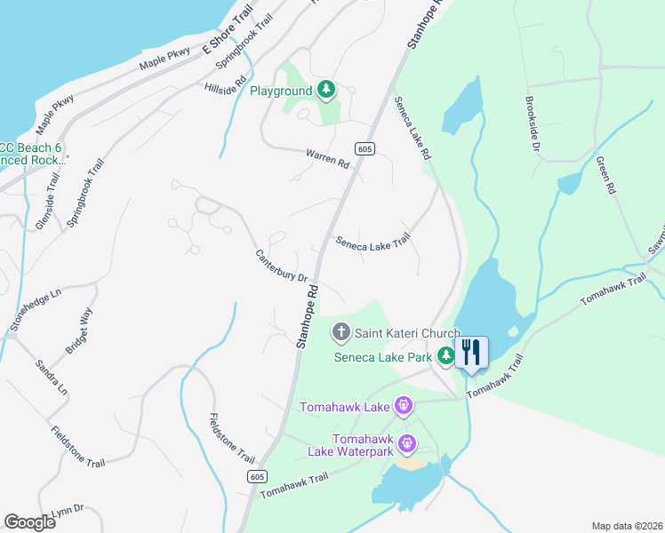 map of restaurants, bars, coffee shops, grocery stores, and more near 383 Stanhope Road in Sparta