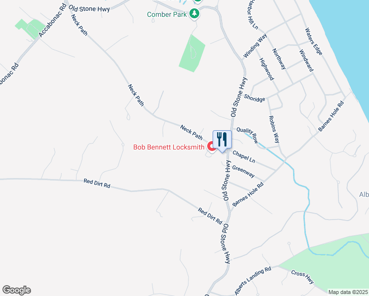 map of restaurants, bars, coffee shops, grocery stores, and more near 9 Eastside Court in East Hampton