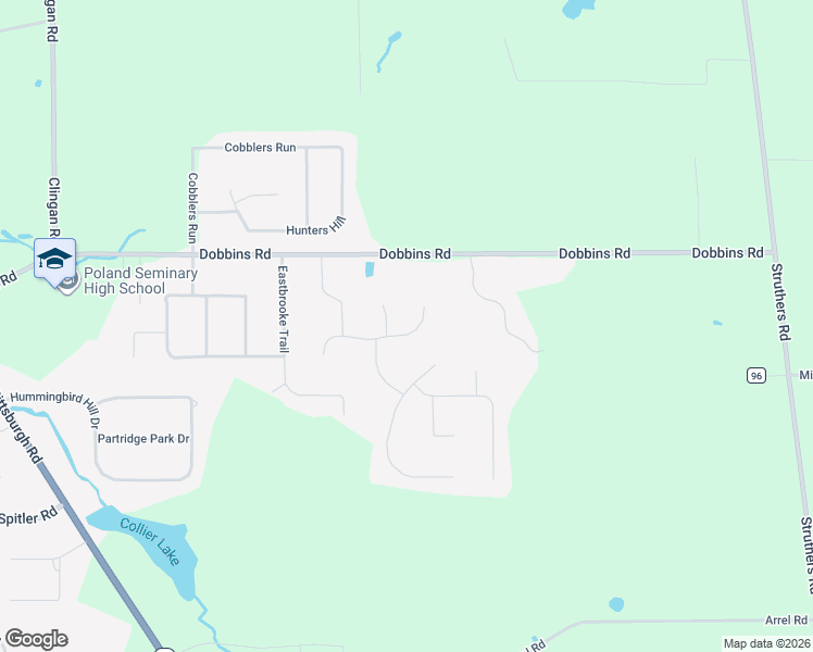 map of restaurants, bars, coffee shops, grocery stores, and more near 3798 Tuscany Creek in Youngstown