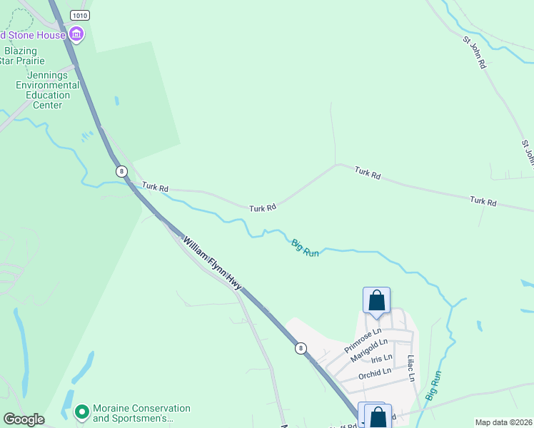 map of restaurants, bars, coffee shops, grocery stores, and more near 140 Turk Road in Slippery Rock