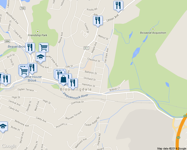 map of restaurants, bars, coffee shops, grocery stores, and more near 15 Ballston Street in Bloomingdale