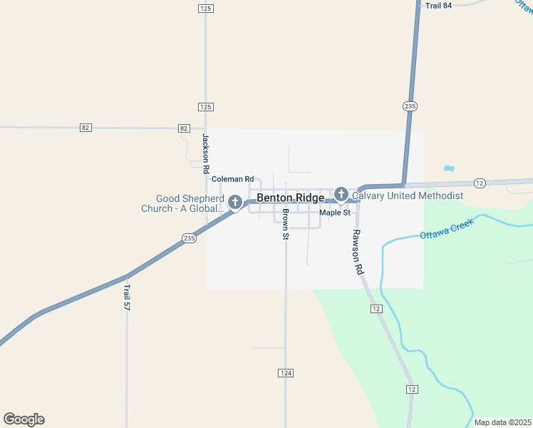 map of restaurants, bars, coffee shops, grocery stores, and more near 107 Market Street in Benton Ridge